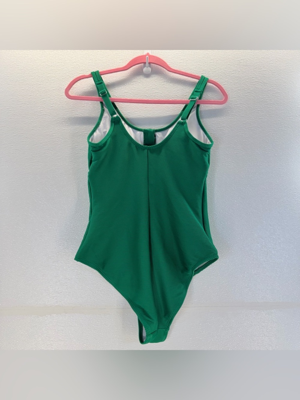 Cupshe Green Ribbed One Piece Swimsuit Size‎ L NWT Zip Front - Picture 10 of 17